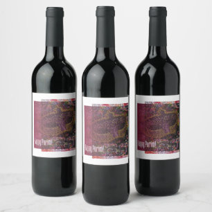 Happy Purim Wine Labels für Purim Party Weinetikett