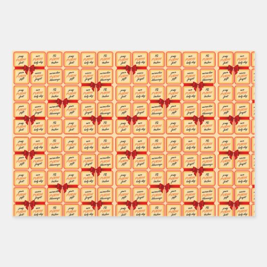 Happy Purim Wrapping Paper Flat Sheet Set 3 Geschenkpapier Set (Vorderseite 2)