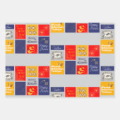 Happy Purim Wrapping Paper Flat Sheet Set 3 Geschenkpapier Set (Vorderseite)