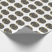 Happy Purim Wrapping Paper (Schwarz) Geschenkpapier (Ecke)