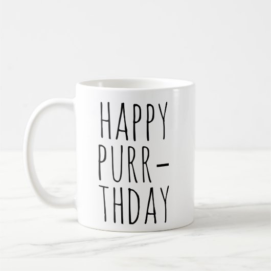 Happy Purr‑thday Birthday Cat Theme Kaffeetasse (Links)