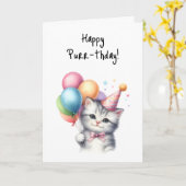 Happy Purr-thday Geburtstag Kitten Celebrate Party Karte (Gelbe Blume)