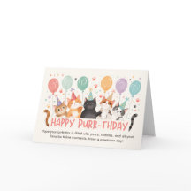 Happy Purr-thday Katzenliebhaber Geburtstagskarte
