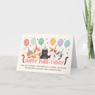 Happy Purr-thday Katzenliebhaber Geburtstagskarte Karte