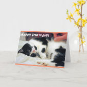Happy Purrday Cat Card Karte (Gelbe Blume)