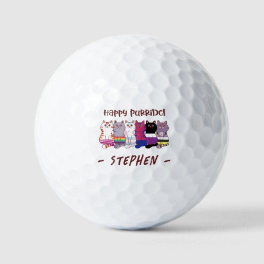 Happy Purride - LGBTQ Pride Cats Golfball (Vorderseite)