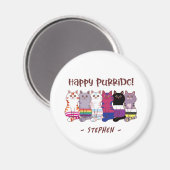 Happy Purride - LGBTQ Pride Cats Magnet (Vorderseite/Rückseite)