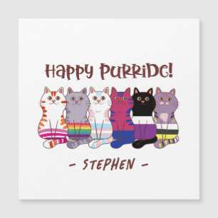 Happy Purride - LGBTQ Pride Cats Magnetkarte