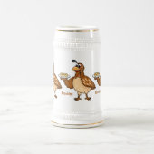 Happy quail mit Eiern Cartoon Bierglas (Mittel)
