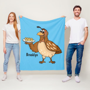 Happy quail mit Eiern Cartoon Fleecedecke