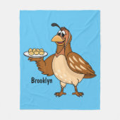 Happy quail mit Eiern Cartoon Fleecedecke (Vorderseite)
