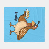 Happy quail mit Eiern Cartoon Fleecedecke (Vorderseite (Horizontal))