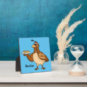 Happy quail mit Eiern Cartoon Fotoplatte (InSitu)