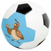 Happy quail mit Eiern Cartoon Fußball (Dreiviertel)
