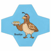 Happy quail mit Eiern Cartoon Fußball (Flach)