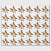 Happy quail mit Eiern Cartoon Geschenkpapier (Flach)