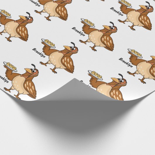 Happy quail mit Eiern Cartoon Geschenkpapier (Ecke)