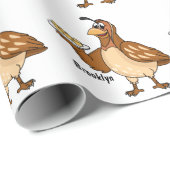Happy quail mit Eiern Cartoon Geschenkpapier (Rolleneckpunkt)