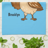Happy quail mit Eiern Cartoon Geschirrtuch (Gefaltet)