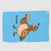 Happy quail mit Eiern Cartoon Golfhandtuch (Horizontal)