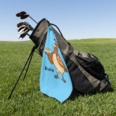 Happy quail mit Eiern Cartoon Golfhandtuch (Gras)