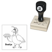 Happy quail mit Eiern Cartoon Gummistempel (Stempel)