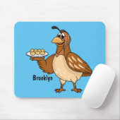 Happy quail mit Eiern Cartoon Mousepad (Mit Mouse)