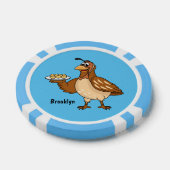 Happy quail mit Eiern Cartoon Pokerchips (Einzeln)
