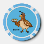 Happy quail mit Eiern Cartoon Pokerchips (Rückseite)