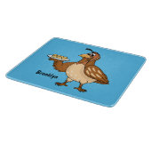 Happy quail mit Eiern Cartoon Schneidebrett (Ecke)