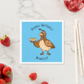 Happy quail mit Eiern Cartoon Serviette (Beispiel)