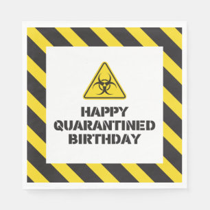 Happy Quarantined Birthday Napkins Serviette