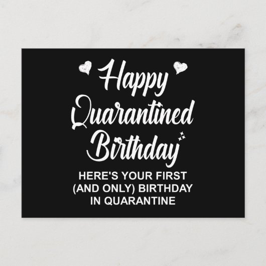 Happy Quarantined Birthday Postkarte (Vorderseite)
