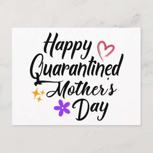 Happy Quarantined Mother's Day 2020 Geschenk Postkarte (Vorderseite)