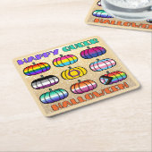 Happy Que Halloween - Pride Flag Pumpkins Rechteckiger Pappuntersetzer (angewinkelt)