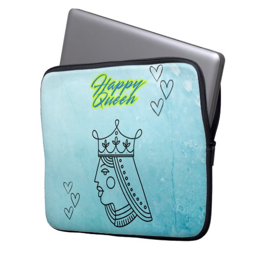 Happy Queen Laptopschutzhülle (Vorderseite Links)