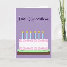 Happy Quinceañera auf Spanisch: Lavender Blank Karte