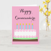 Happy Quinceañera: Rosa Karte (Gelbe Blume)