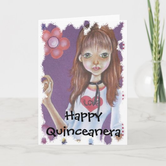 HAPPY QUINCENERA KARTE (Vorderseite)