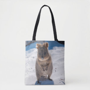 Happy Quokka am Strand Australien Tasche