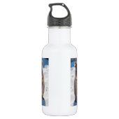 Happy Quokka am Strand in Australien, weiß Edelstahlflasche (Rückseite)