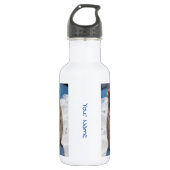 Happy Quokka am Strand in Australien, weiß Edelstahlflasche (Vorderseite)