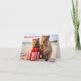 Happy Quokka Familie - Frohe Weihnachten Karte
