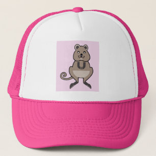 Happy QUOKKA - Tierfreund - Australien - Rosa Truckerkappe