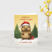 Happy Quokka Weihnachten Karte (Gelbe Blume)