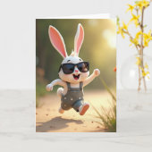 Happy Rabbit Adventure Card Karte (Gelbe Blume)