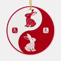 Happy Rabbit Chinesisch Neujahr 2023 Yin Yang Taic