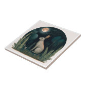 Happy Rabbit im Mondschein Fliese (Seite)