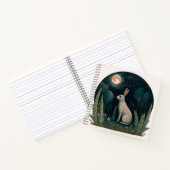 Happy Rabbit im Mondschein Notizblock (Innenseite)