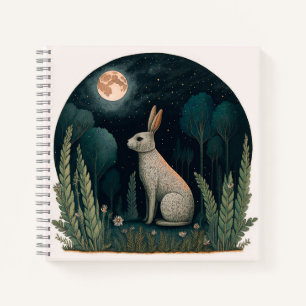 Happy Rabbit im Mondschein Notizblock